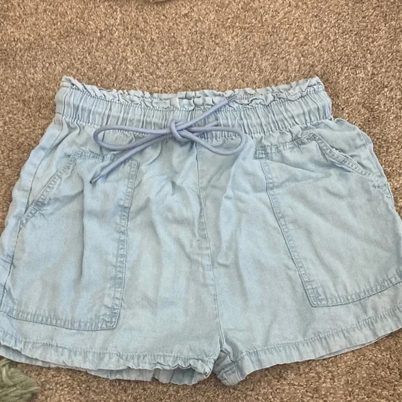 Charlotte Russe pair of two tan and light blue shorts - Picture 2 of 7